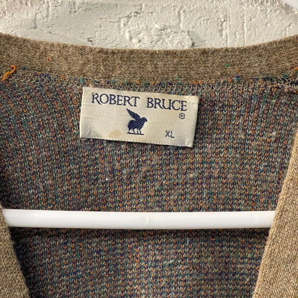 Vintage Robert Bruce Wool Blend Button Cardigan Sweater Grandpa Mr. Rogers XL - Picture 5 of 9